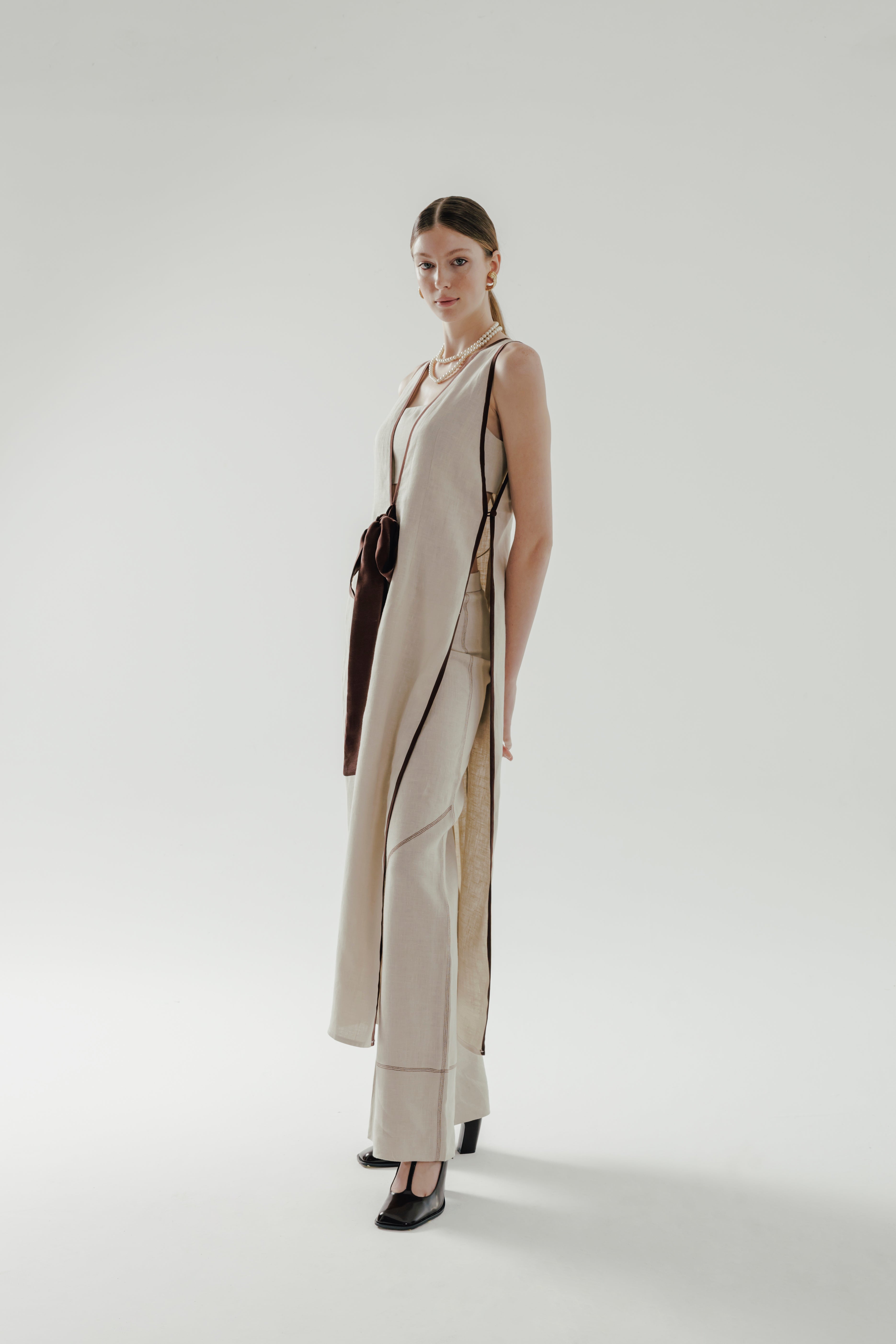RHEA %100 Linen Wide Leg Pants