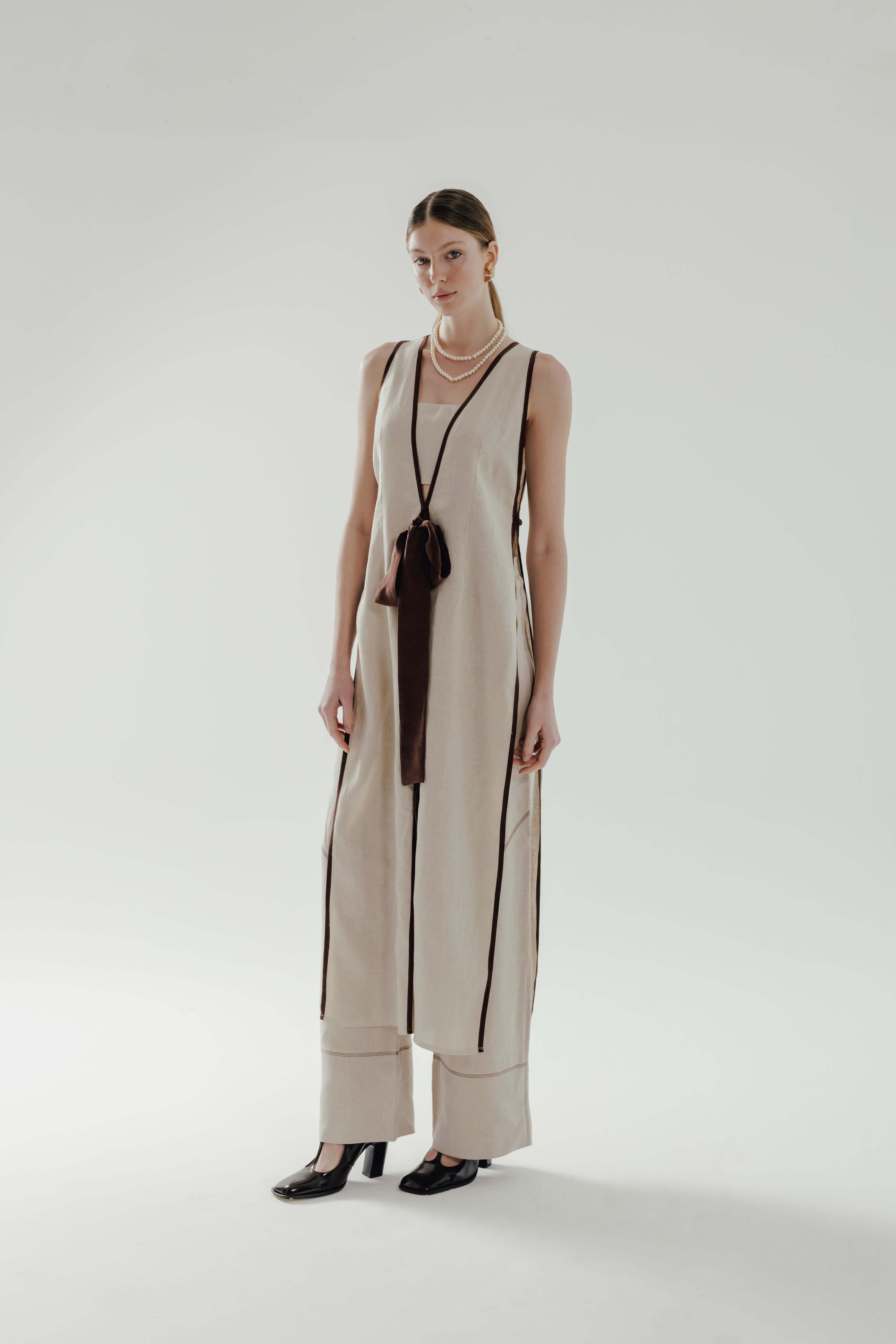 RHEA %100 Linen Wide Leg Pants