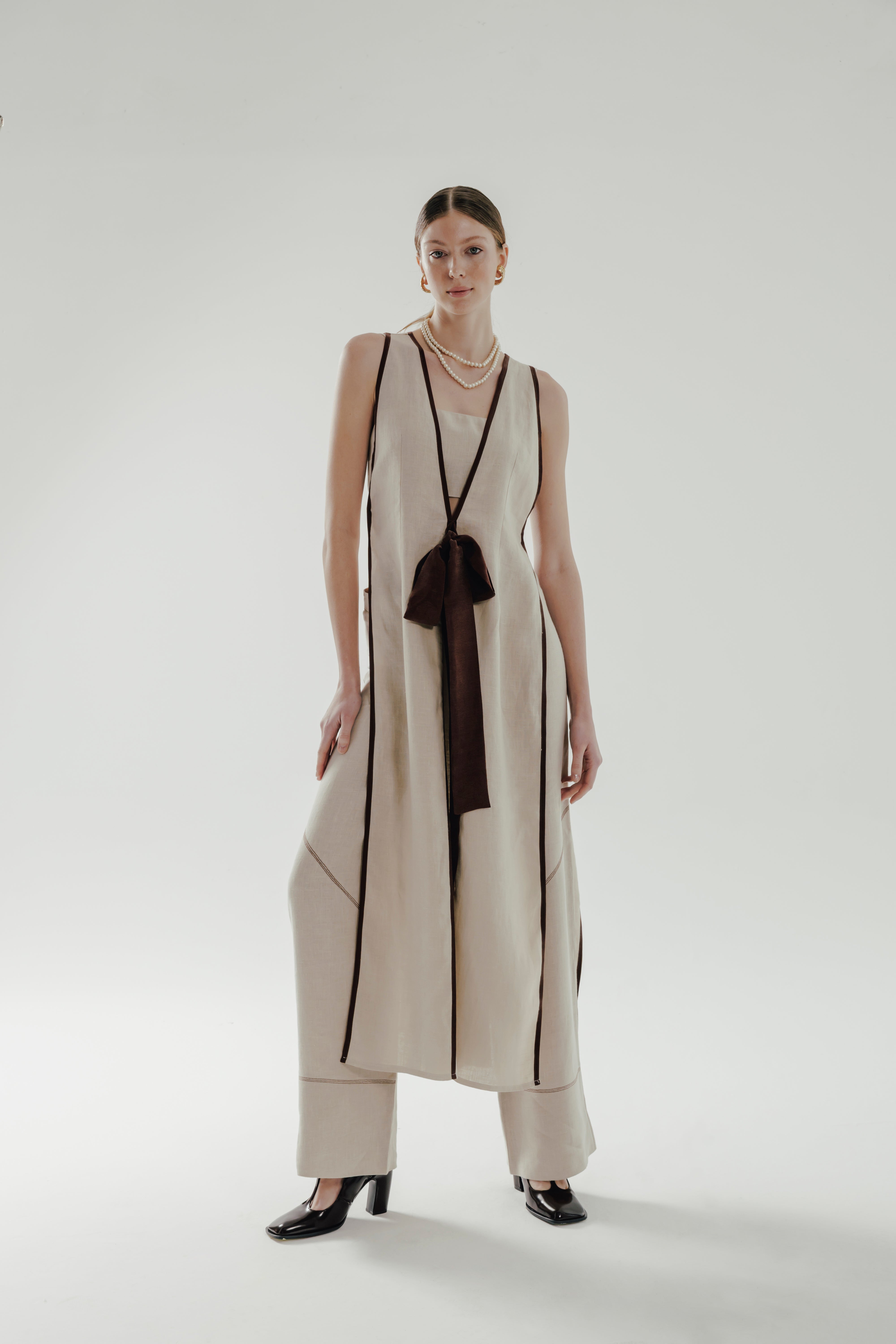 RHEA %100 Linen Wide Leg Pants