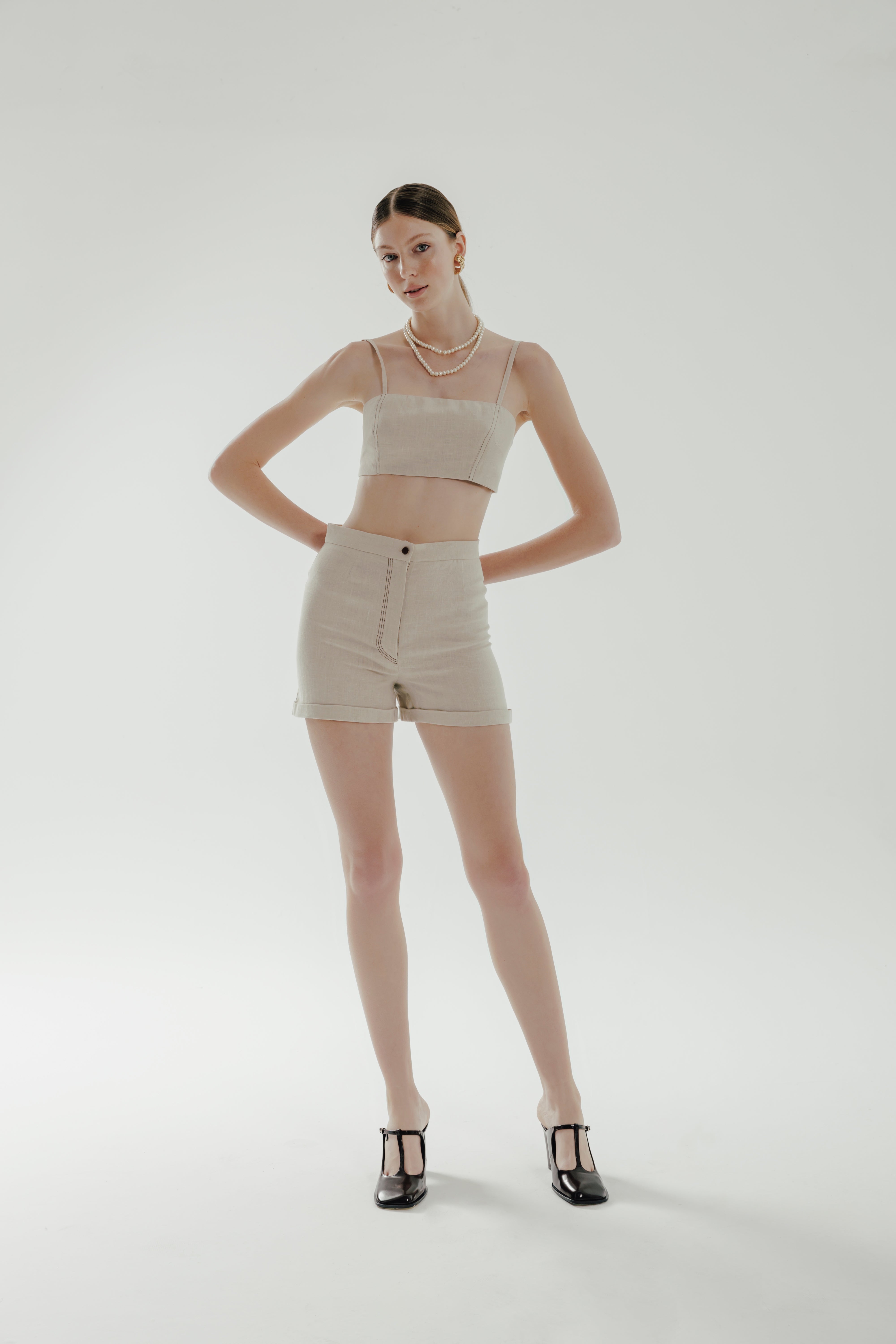 RHEA %100 Linen Short