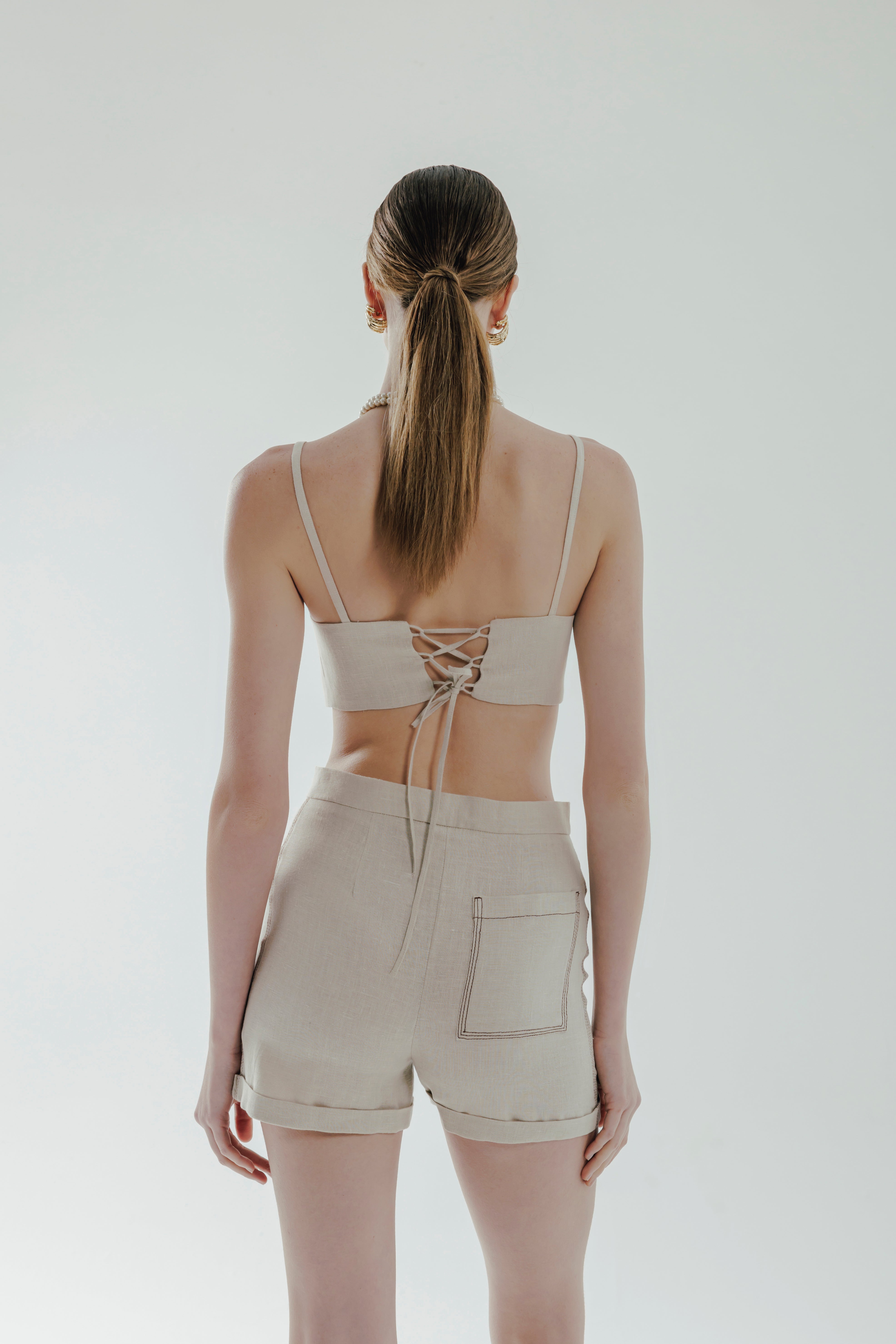 RHEA %100 Linen Short