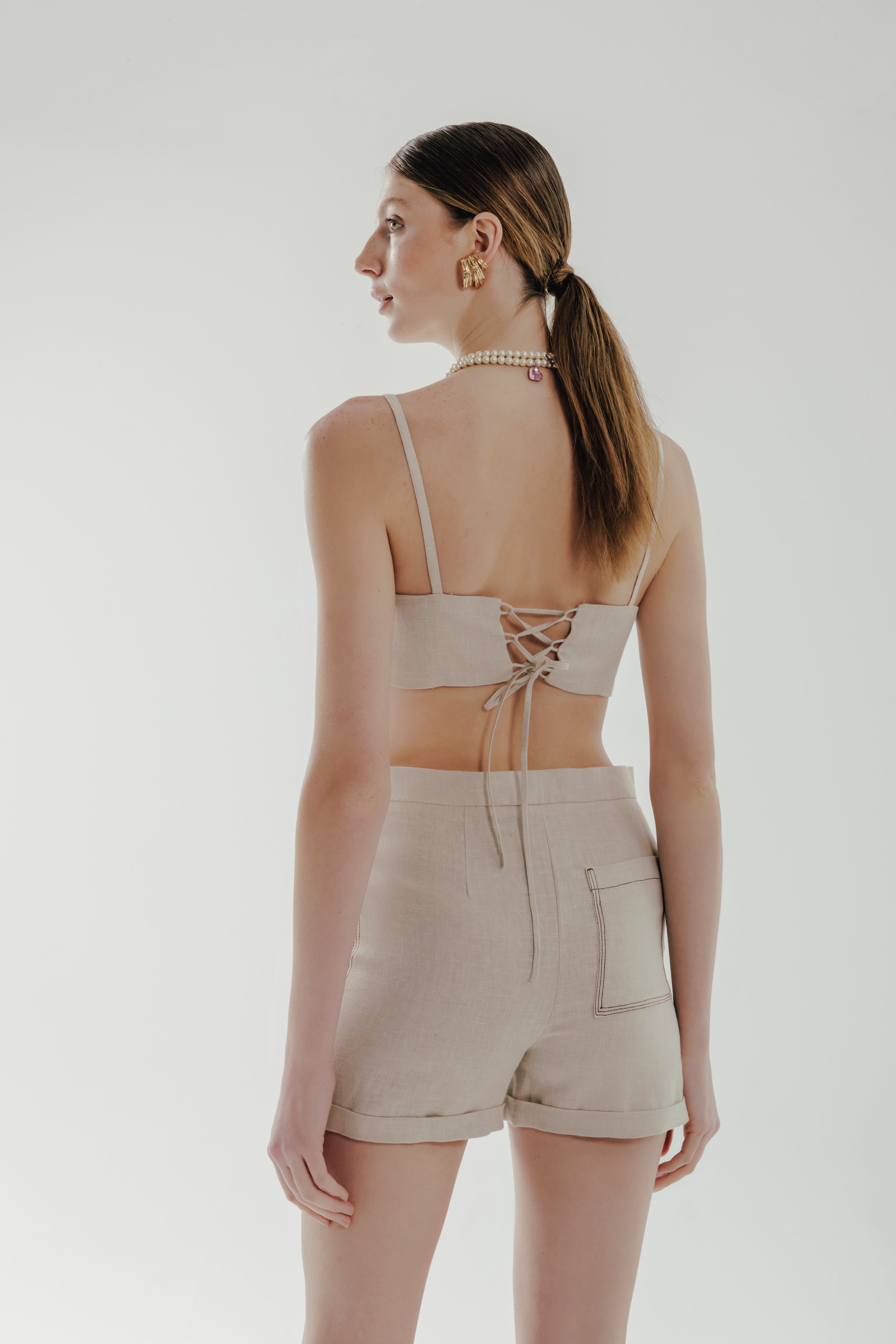 RHEA %100 Linen Short