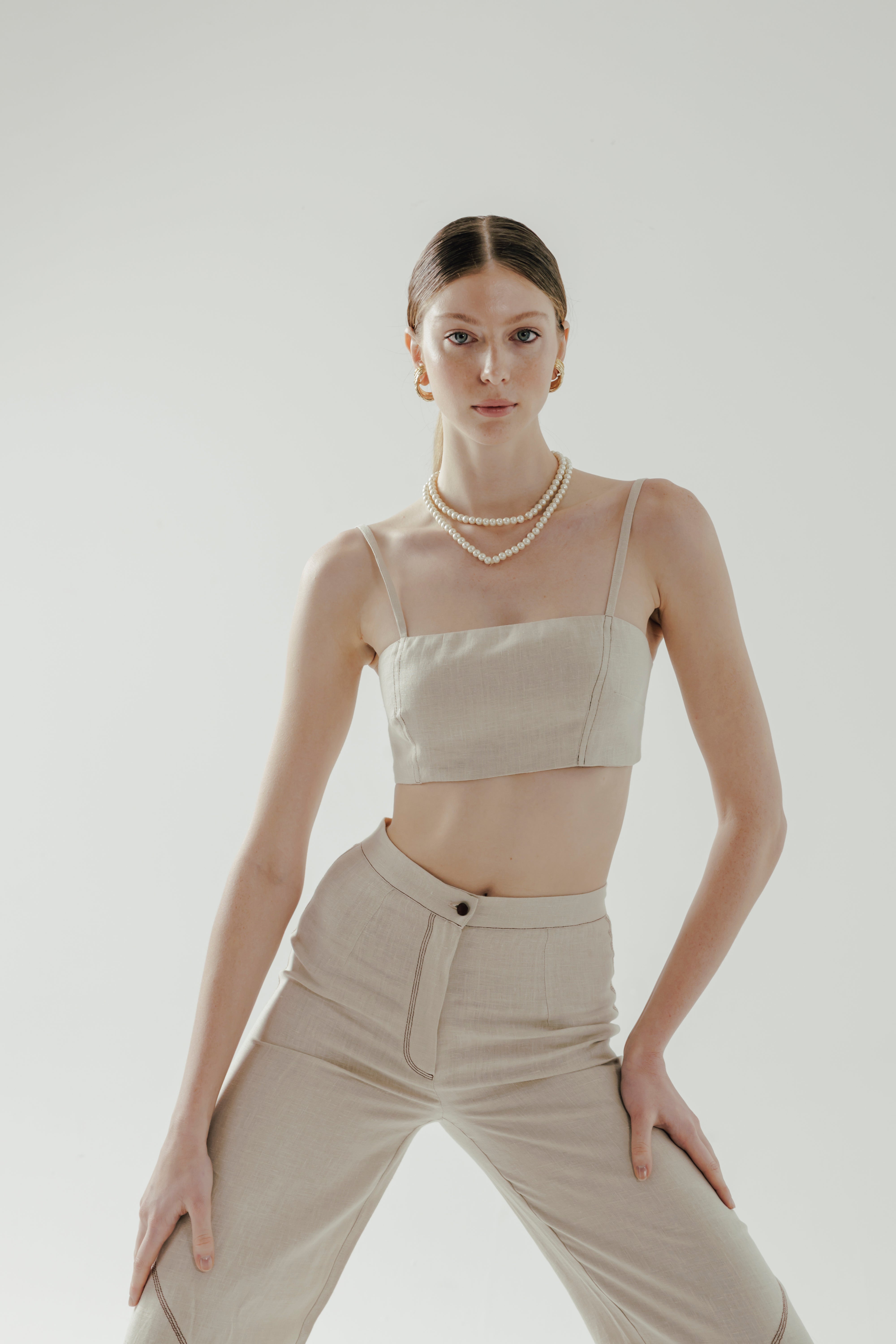 STELLA  %100 Linen Bralette