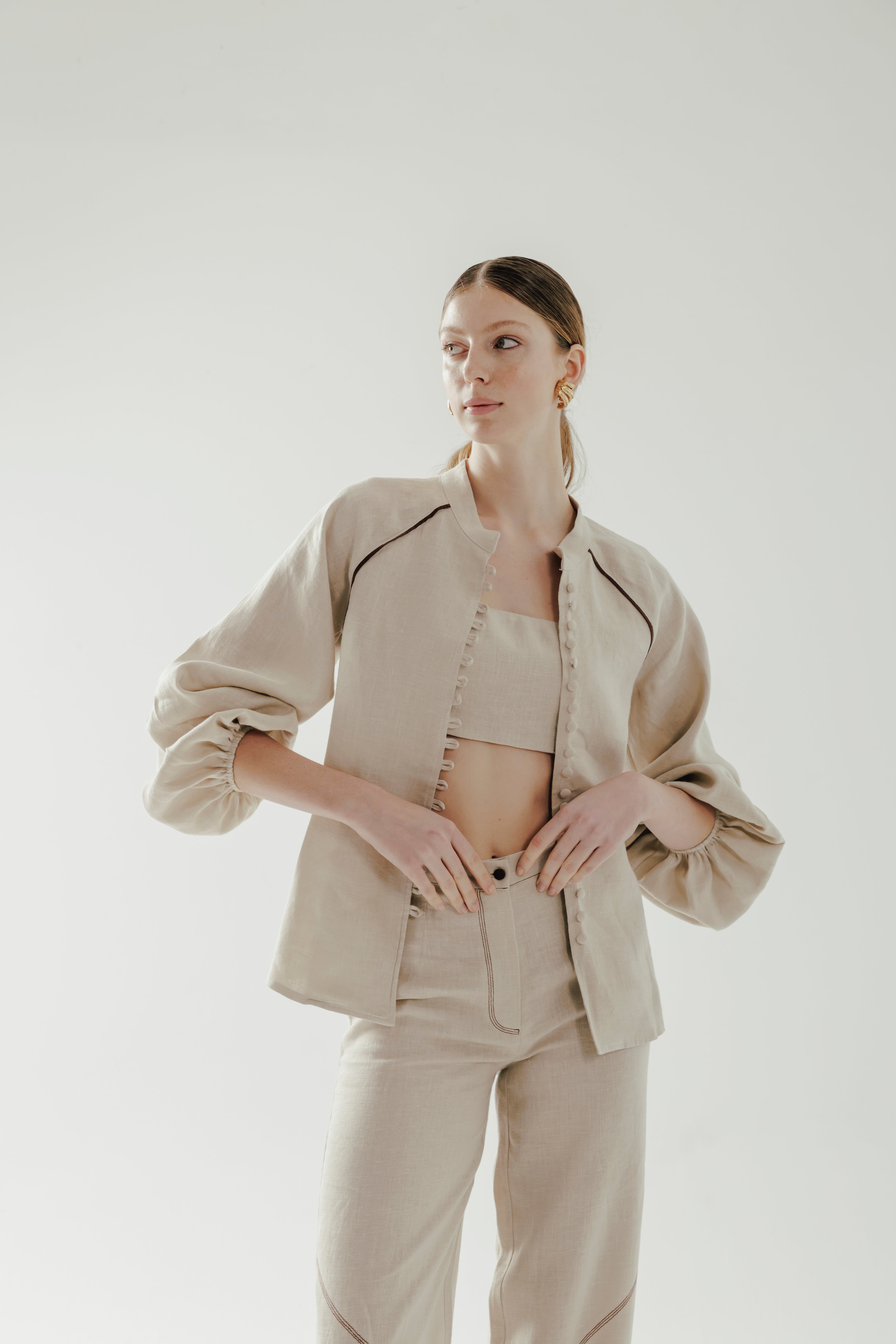RHEA  %100 Linen Shirt